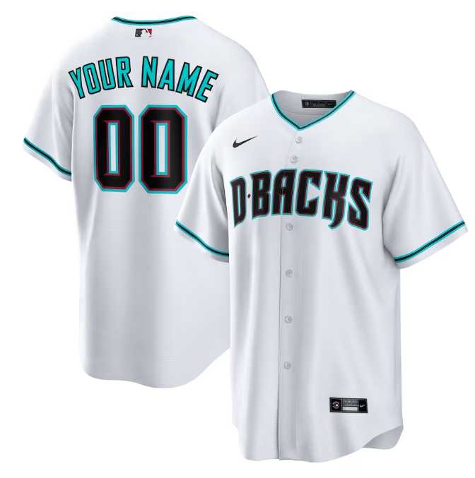 Mens Arizona Diamondbacks Customized White Cool Base Stitched Baseball Jersey